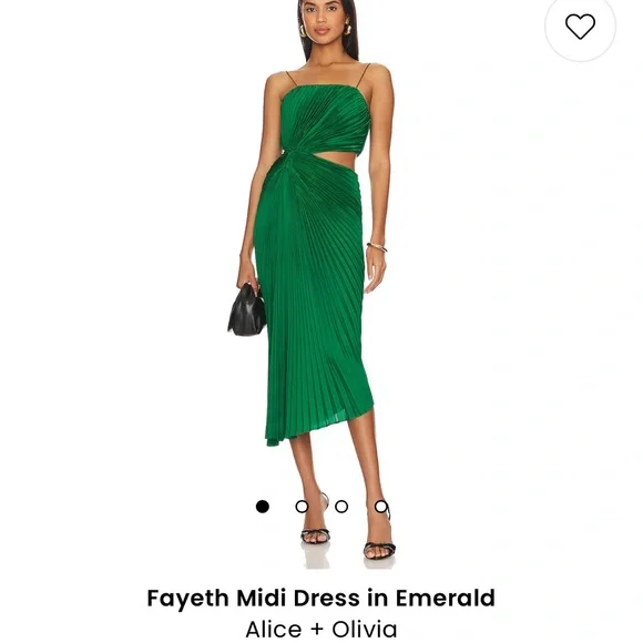 blue dress for baby girl Green Printed Asymmetric Cut Out Midi Dress – AX Paris main image 1